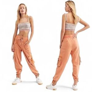 Free People “Semi-Charmed” Joggers – Sundown Orange (S)